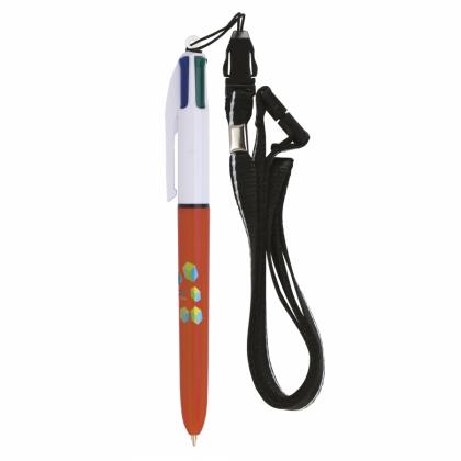 BIC&reg; 4 Colours Fine Ballpen with lanyard