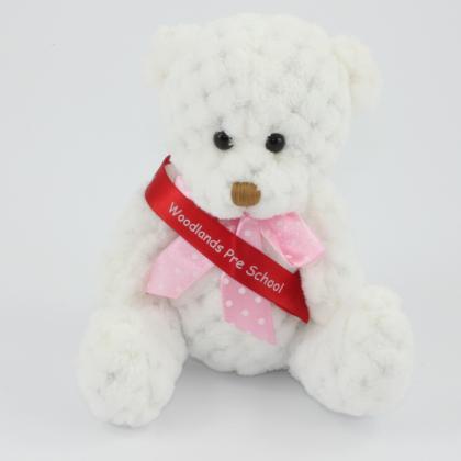 15cm Snow Waffle bear sash