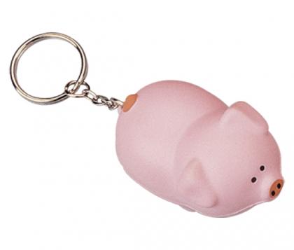 Pink Pig Keyring Stress Shape