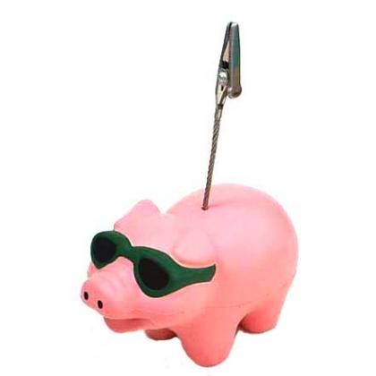 Pig with Glasses Card Clip Stress Shape