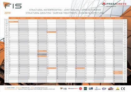 WPA2 Wall Year Planner. (420 x 594mm)