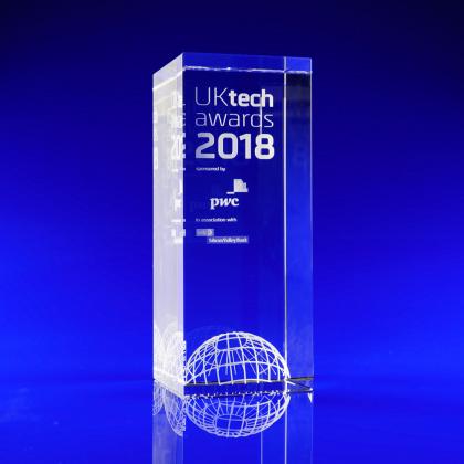 Crystal Glass Rectangle Award or Trophy