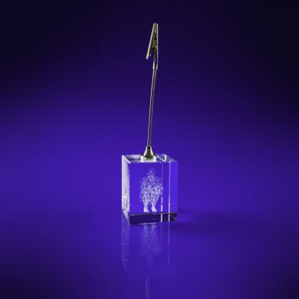 Crystal Glass Memo Clip Holder