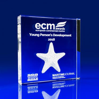 Crystal Glass Square Award or Trophy