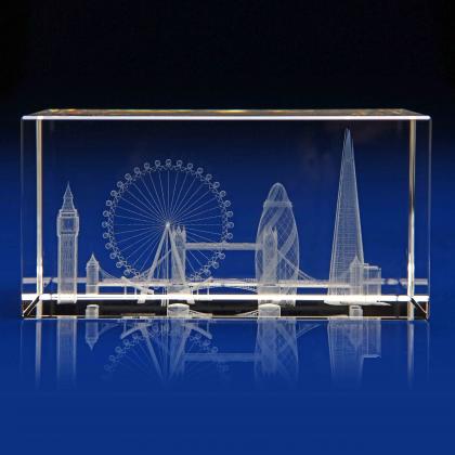 Crystal Glass London Skyline Paperweight or Award