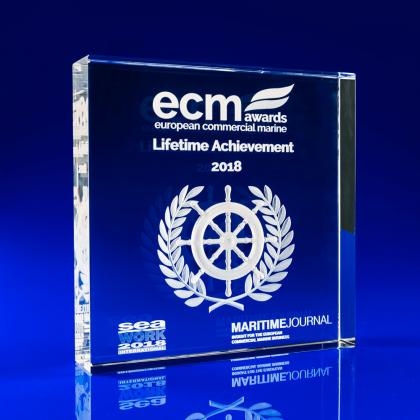 Crystal Glass Achievement Award or Paperweight