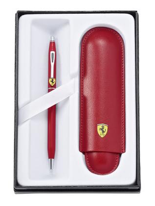 CROSS FERRARI CENTURY II RED BALL PEN WITH LEATHER FARRARI POUCH