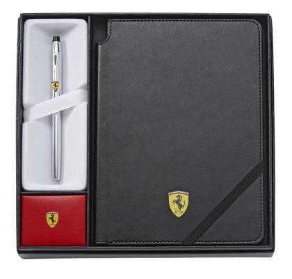 CROSS FERRARI CENTURY II BLACK BALL PEN WITH LEATHER FARRARI POUCH