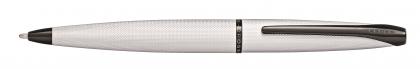 CROSS ATX BRUSHED CHROME BALL PEN. Brushed Chrome PVD Ethched Diamond Parrern with Polished Black PVD Appointments.