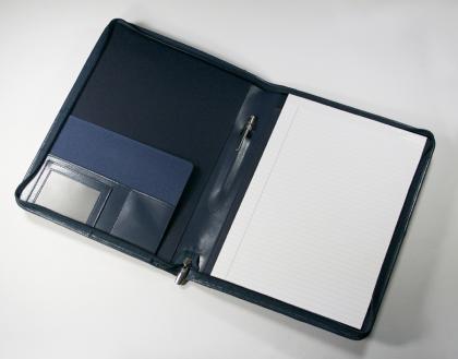 Warwick A4 Zipped Folder in Navy
