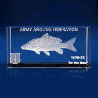 Crystal Glass Angling Award, Trophy or Paperweight