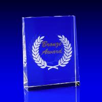 Crystal Glass Bronze Award, Trophy or Paperweight