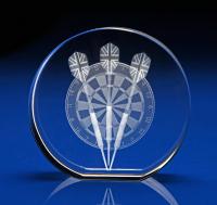 Crystal Glass Darts Award, Trophy or Paperweight