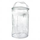 Clear PVC Round White Zippered Bag