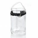 Clear PVC Round Black Zippered Bag