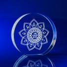 Crystal Glass Disc Award or Trophy