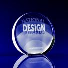 Crystal Glass Tapered Disc Paperweight