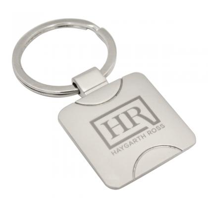 Delta Square Metal Keyring
