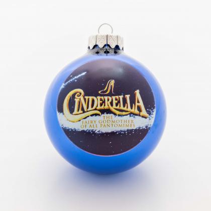German Produced Glass Bauble 80mm 1 Colour/Glitter print.