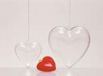 Perspex Heart Bauble 100mm