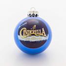 German Produced Glass Bauble 80mm 1 Colour/Glitter print.