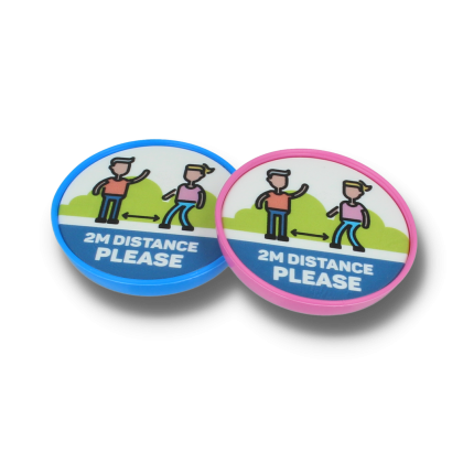 Recycled SOCIAL DISTANCING CHILDS SAFETY POP BADGE