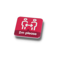 Recycled SOCIAL DISTANCING BUTTON BADGE – 37MM SQUARE