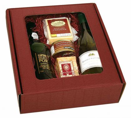 PORT, WINE, CHEESE & PATE GIFT BOX.