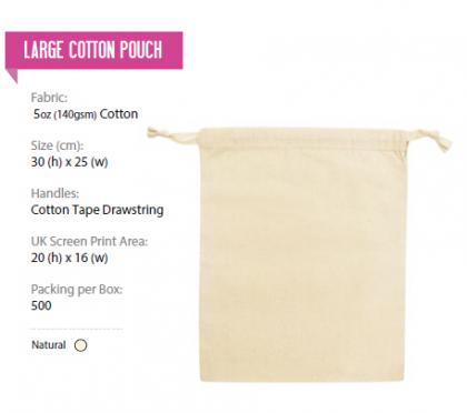 LARGE Cotton Pouch