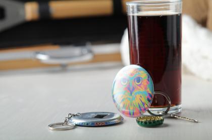 pin button bottle opener