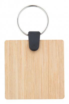 bamboo keyring, square
