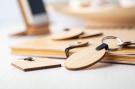 bamboo keyring, oval