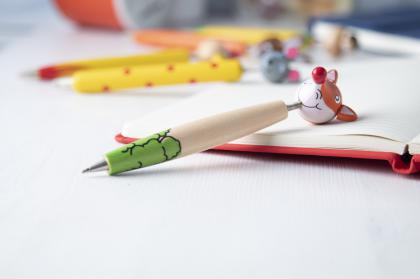 wooden ballpoint pen, fox