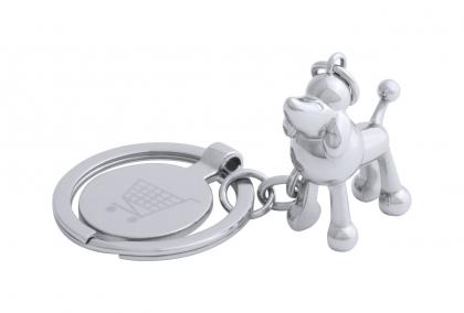 trolley coin keyring, dog