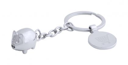 trolley coin keyring, pig