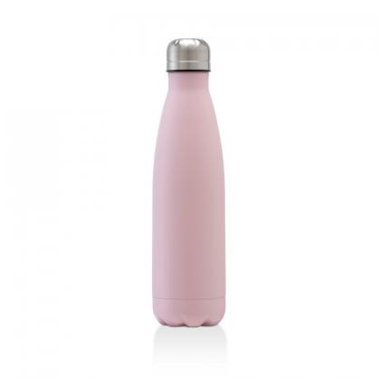 Oasis recycled light pink powder coated  stainless steel, thermal insulated bottle - 500ml