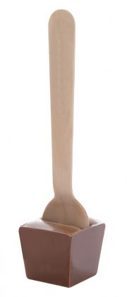 hot chocolate spoon, milk chocolate