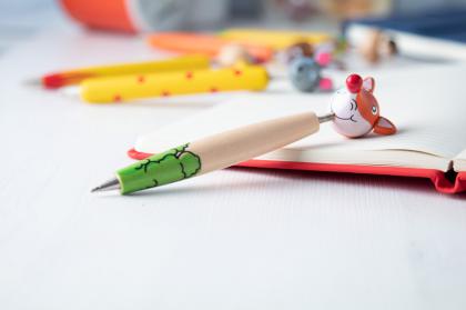 wooden ballpoint pen, fox