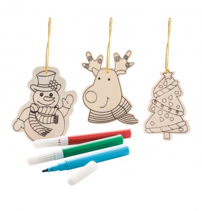 colouring Christmas tree ornaments, 3 pcs