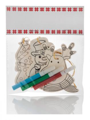 colouring Christmas tree ornaments, 3 pcs