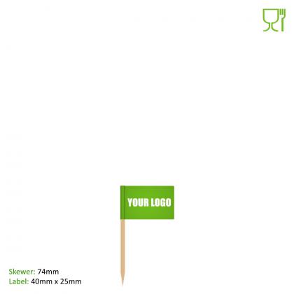 Food Flags (74mm Skewer - 40mm x 25mm Pennant)