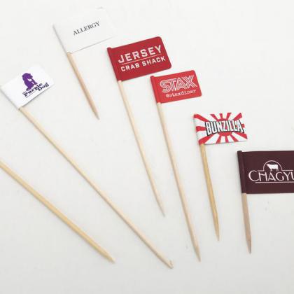 Food Flags (100mm Skewer - 40mm x 25mm Pennant)