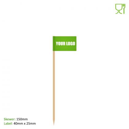 Food Flags (150mm Skewer - 40mm x 25mm Pennant)