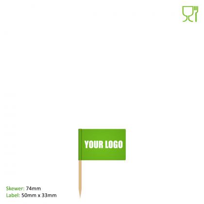 Food Flags (74mm Skewer - 50mm x 33mm Pennant)