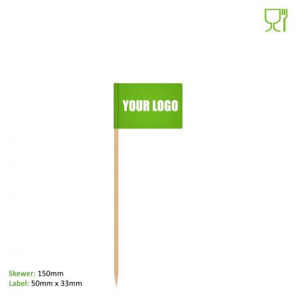 Food Flags (150mm Skewer - 50mm x 33mm Pennant)