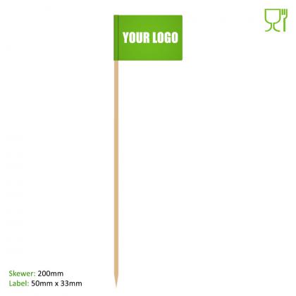 Food Flags (200mm Skewer - 50mm x 33mm Pennant)