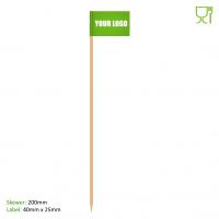 Food Flags (200mm Skewer - 40mm x 25mm Pennant)