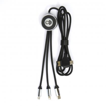 C24 3 in 2 multi charging cable with LED logo - TYPE C
