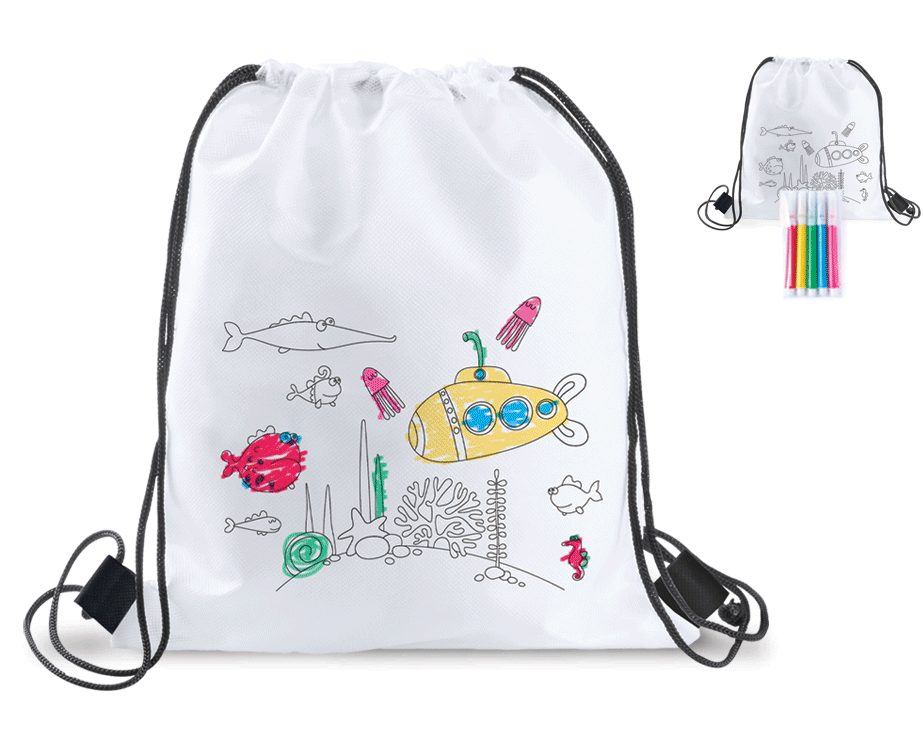 colouring drawstring bag