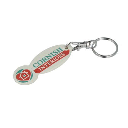 rHIPS.B  NEW £ Trolley Stick Oval Keyring